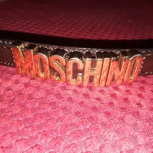 BROWN LEATHER MOSCHINO BELT⚘